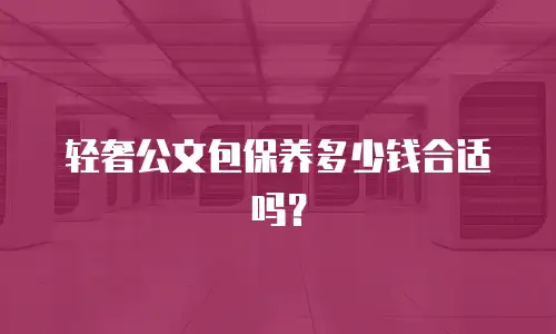 轻奢公文包保养多少钱合适吗？