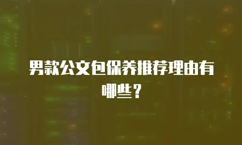 男款公文包保养推荐理由有哪些？