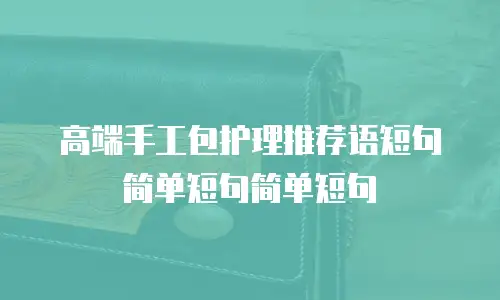 高端手工包护理推荐语短句简单短句简单短句