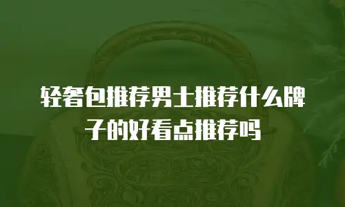 轻奢包推荐男士推荐什么牌子的好看点推荐吗