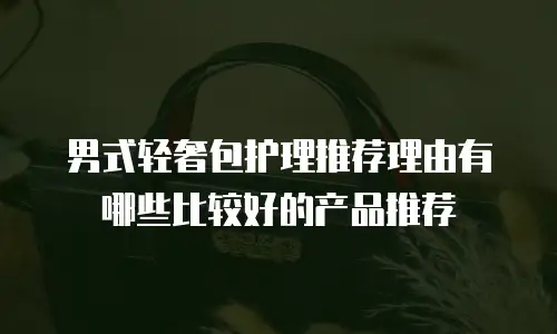 男式轻奢包护理推荐理由有哪些比较好的产品推荐