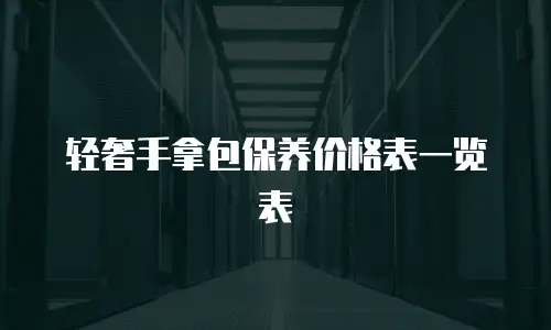 轻奢手拿包保养价格表一览表