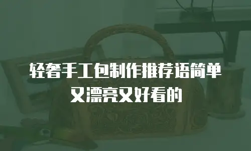 轻奢手工包制作推荐语简单又漂亮又好看的