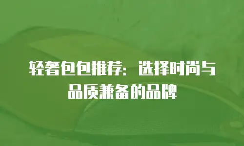 轻奢包包推荐：选择时尚与品质兼备的品牌