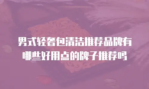 男式轻奢包清洁推荐品牌有哪些好用点的牌子推荐吗