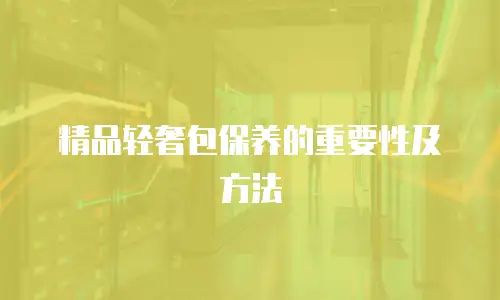 精品轻奢包保养的重要性及方法

