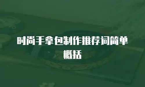 时尚手拿包制作推荐词简单概括