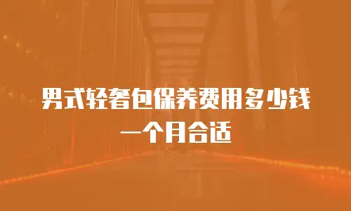 男式轻奢包保养费用多少钱一个月合适