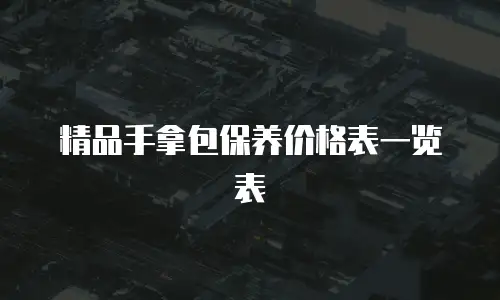 精品手拿包保养价格表一览表