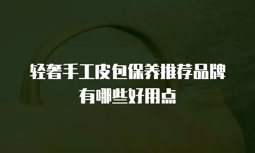 轻奢手工皮包保养推荐品牌有哪些好用点