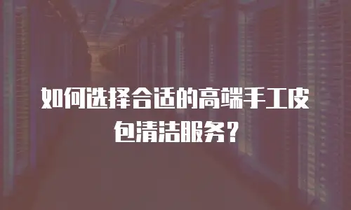 如何选择合适的高端手工皮包清洁服务？