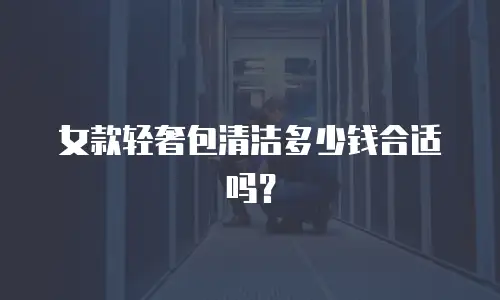 女款轻奢包清洁多少钱合适吗？