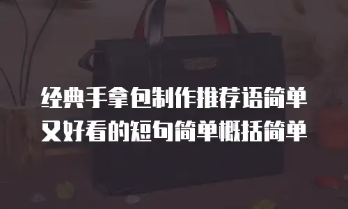 经典手拿包制作推荐语简单又好看的短句简单概括简单
