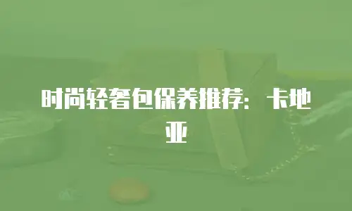 时尚轻奢包保养推荐：卡地亚