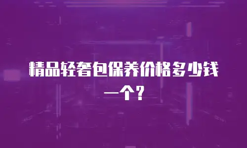 精品轻奢包保养价格多少钱一个？