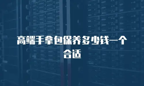 高端手拿包保养多少钱一个合适