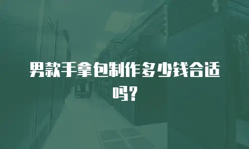 男款手拿包制作多少钱合适吗？