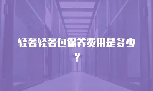 轻奢轻奢包保养费用是多少？