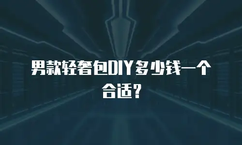 男款轻奢包DIY多少钱一个合适？