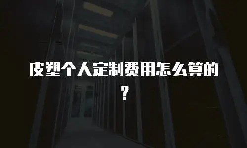 皮塑个人定制费用怎么算的？