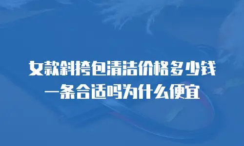 女款斜挎包清洁价格多少钱一条合适吗为什么便宜