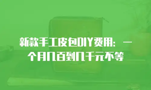 新款手工皮包DIY费用：一个月几百到几千元不等