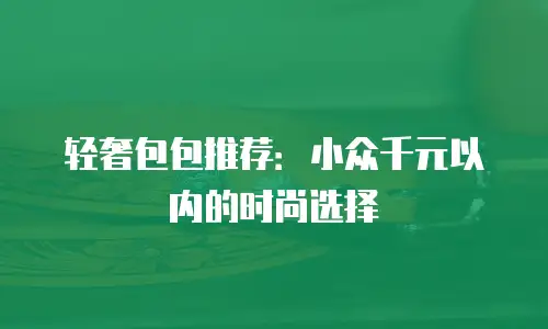 轻奢包包推荐：小众千元以内的时尚选择