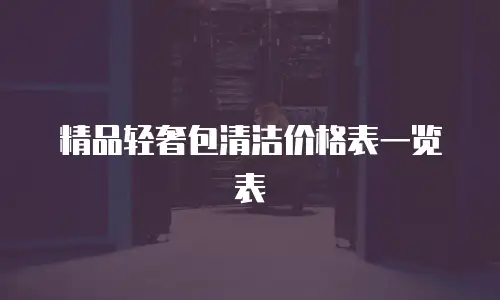 精品轻奢包清洁价格表一览表