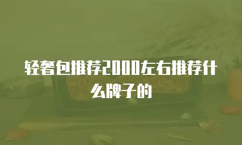 轻奢包推荐2000左右推荐什么牌子的