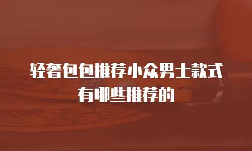 轻奢包包推荐小众男士款式有哪些推荐的
