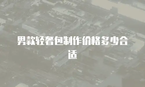 男款轻奢包制作价格多少合适