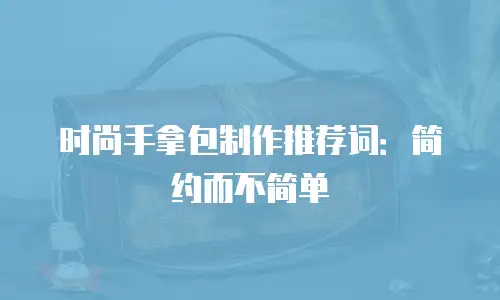 时尚手拿包制作推荐词：简约而不简单
