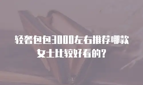 轻奢包包3000左右推荐哪款女士比较好看的？