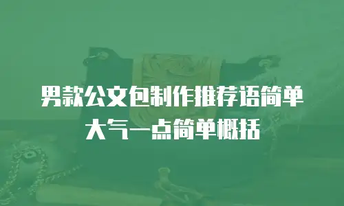男款公文包制作推荐语简单大气一点简单概括