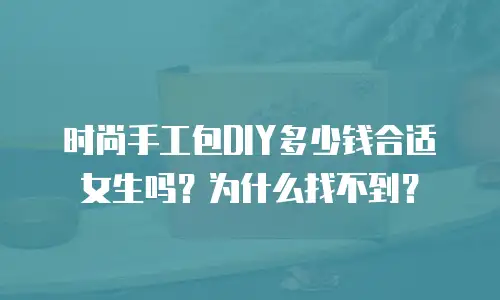时尚手工包DIY多少钱合适女生吗？为什么找不到？