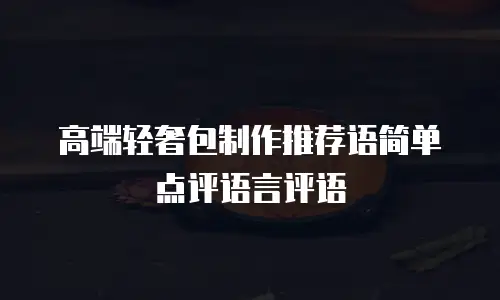 高端轻奢包制作推荐语简单点评语言评语