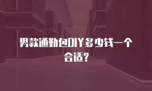 男款通勤包DIY多少钱一个合适？