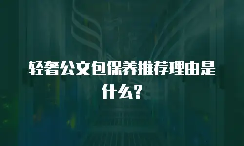 轻奢公文包保养推荐理由是什么？