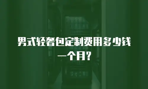 男式轻奢包定制费用多少钱一个月？