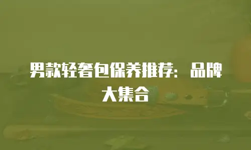 男款轻奢包保养推荐：品牌大集合