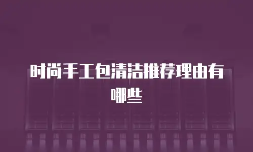时尚手工包清洁推荐理由有哪些