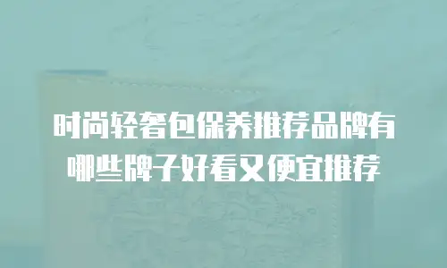 时尚轻奢包保养推荐品牌有哪些牌子好看又便宜推荐