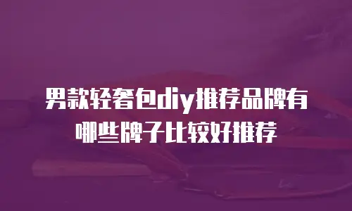 男款轻奢包diy推荐品牌有哪些牌子比较好推荐