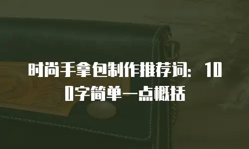 时尚手拿包制作推荐词：100字简单一点概括