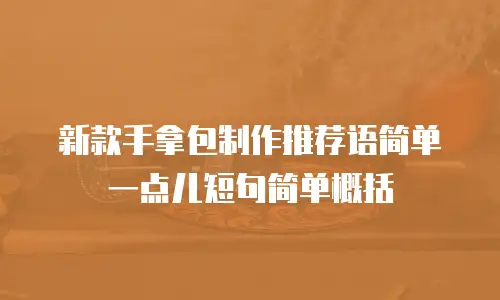 新款手拿包制作推荐语简单一点儿短句简单概括