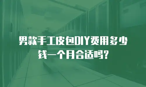 男款手工皮包DIY费用多少钱一个月合适吗？