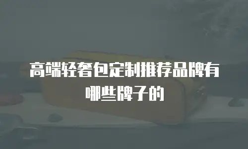 高端轻奢包定制推荐品牌有哪些牌子的