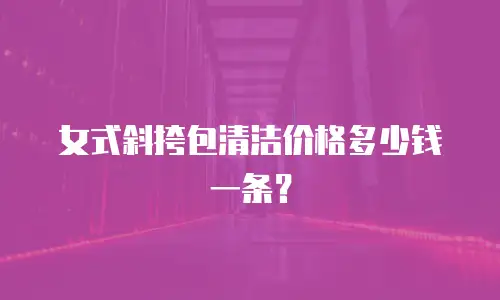 女式斜挎包清洁价格多少钱一条？