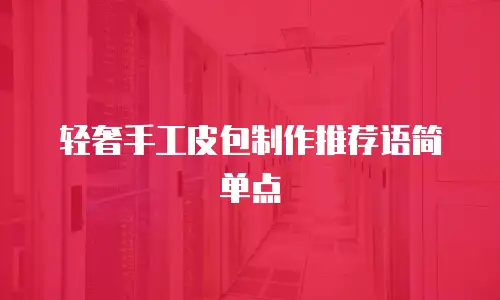 轻奢手工皮包制作推荐语简单点