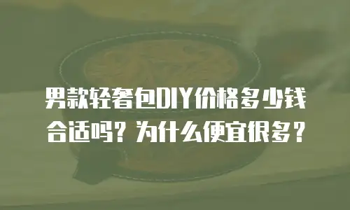 男款轻奢包DIY价格多少钱合适吗？为什么便宜很多？